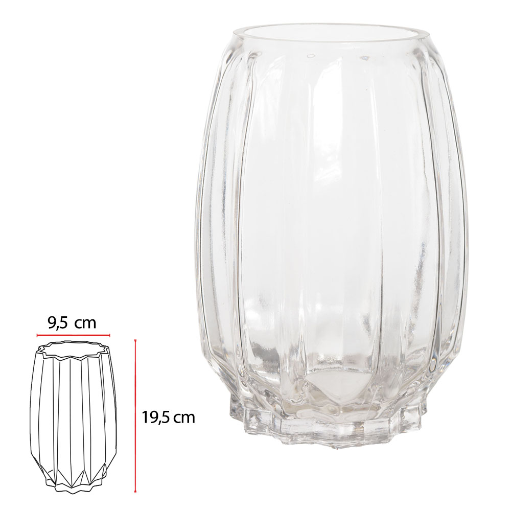 VASO VIDRO (TRANSPARENTE) 19,5cm