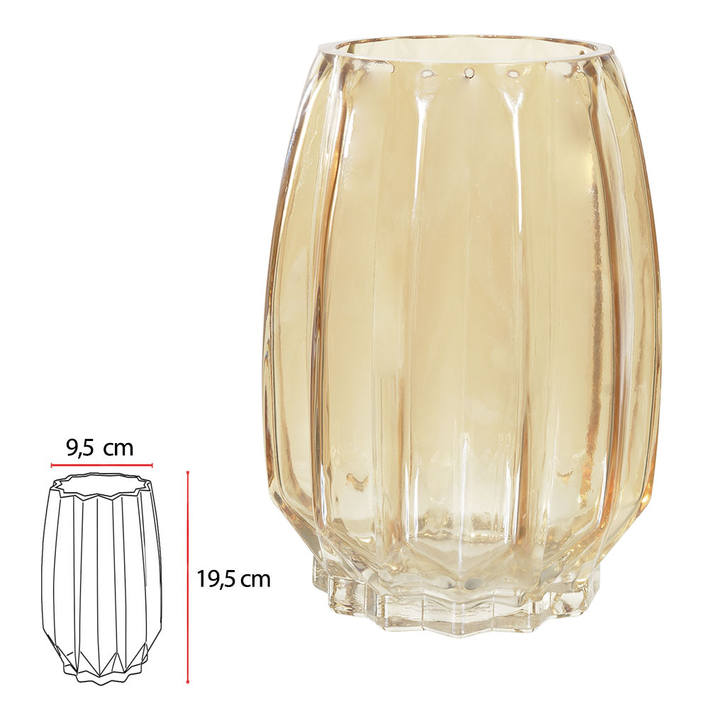 VASO VIDRO (AMBAR LUSTER) 19,5cm