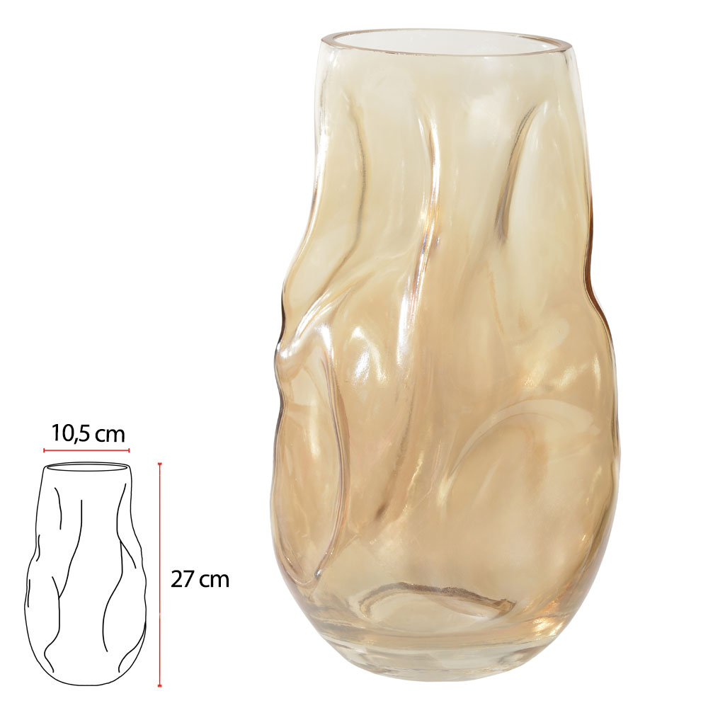VASO VIDRO (AMBAR LUSTER) 27cm