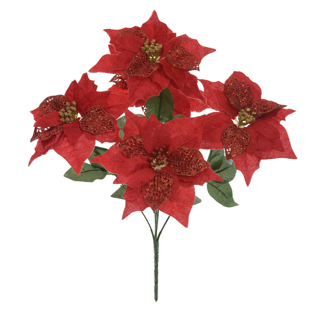 H.BICO PAPAGAIO AVELUDADO NATAL C/GLITTER X5 (VERMELHO) 45cm 24d