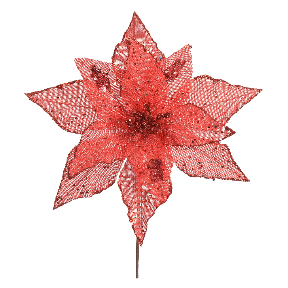 H.BICO PAPAGAIO NATAL C/GLITTER (VERMELHO) 31cm