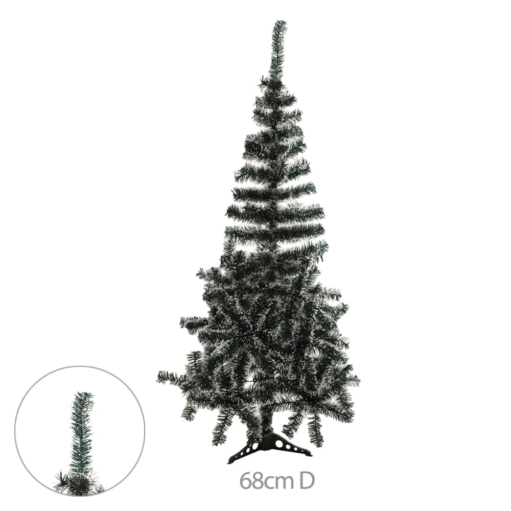 A.ARVORE NATAL 230 TIPS C/BASE PLASTICO (VERDE BRANCO) 1,5m