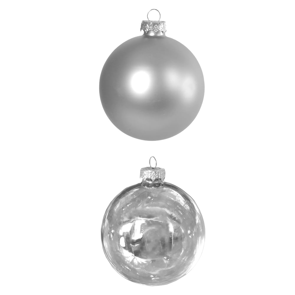 BOLAS DECORADAS FOSCA METALICA VIDRO PVC C/12 (PRATA) 6D