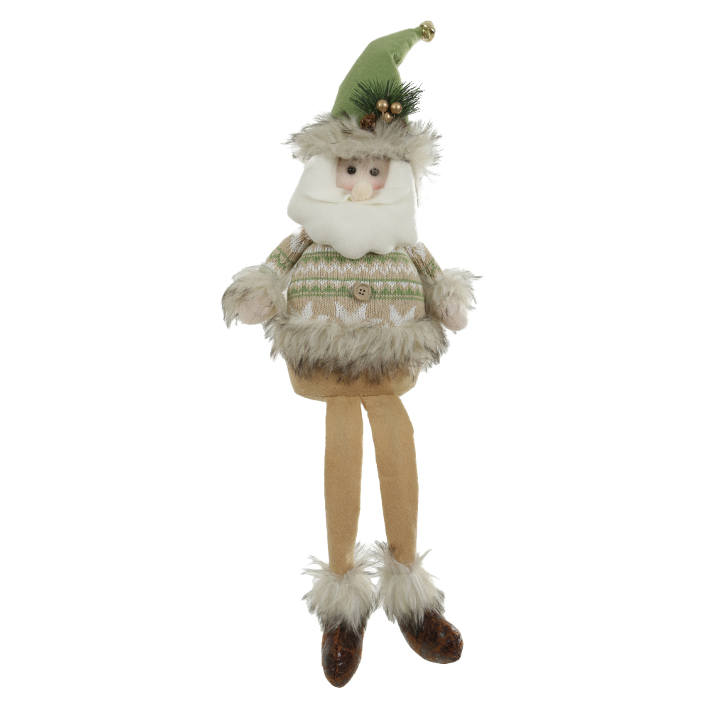 BONECO NATAL PAPAI NOEL (VERDE BEGE) 53cm