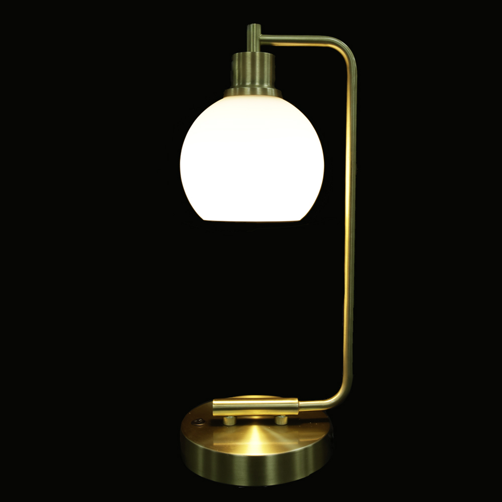 LUMINARIA DE MESA METAL (DOURADO BRANCO) 43X16cm