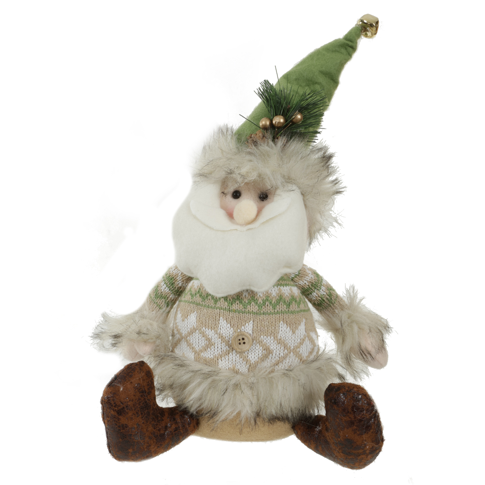 BONECO NATAL PAPAI NOEL (VERDE BEGE) 38cm
