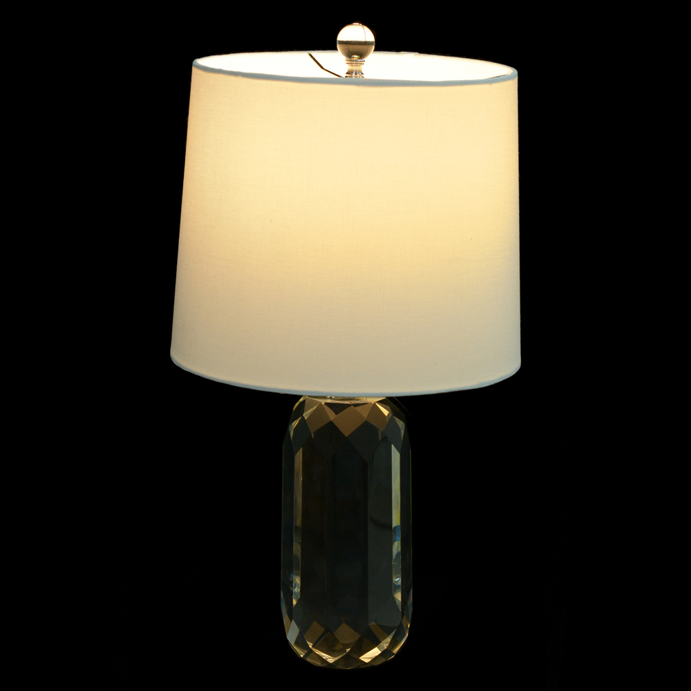 ABAJUR DECORATIVO CRISTAL BIVOLT (TRANSPARENTE BRANCO) 52X25cm