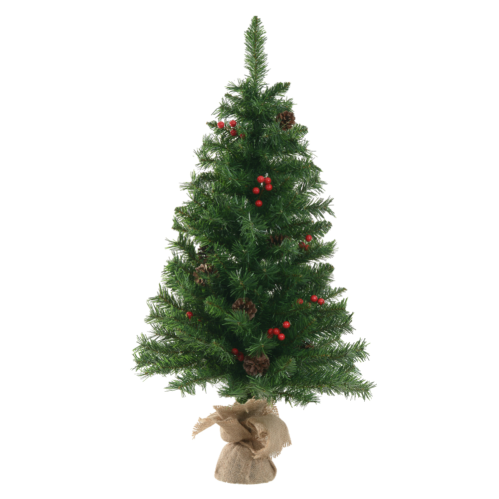 A.ARVORE NATAL BERRY E PINHA 141 TIPS C/BASE JUTA (VERDE) 90cm