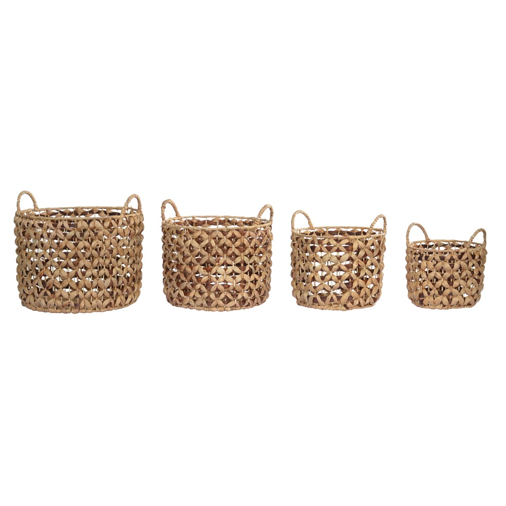KIT CESTOS RATTAN C/4 (BEGE MARROM) 28cm 34d