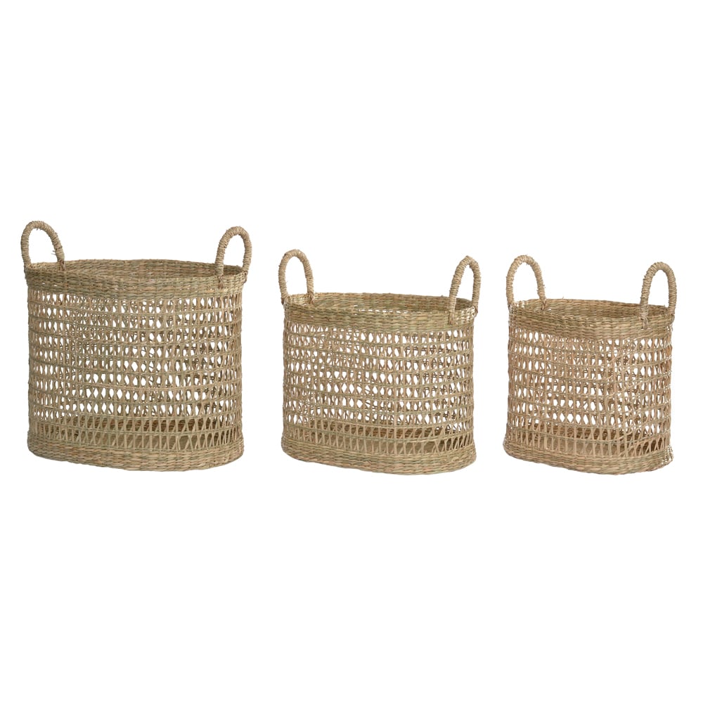 KIT CESTOS RATTAN C/3 (NATURAL) 33cm 43d