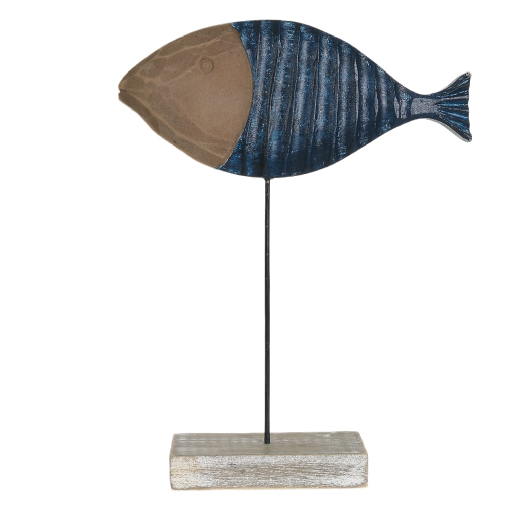 ESCULTURA DECORATIVA MDF PEIXE (AZUL NATURAL) 24X18,5X6,1cm