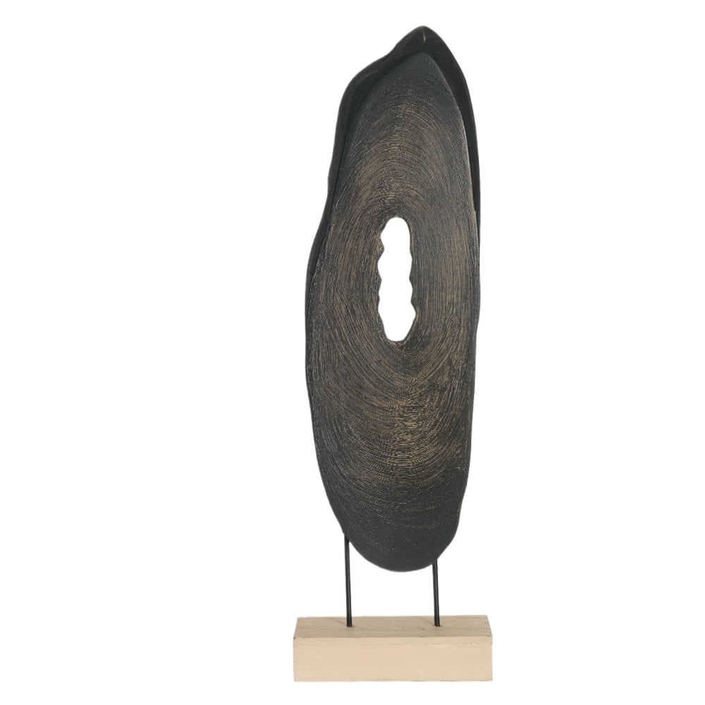 ESCULTURA DECORATIVA MDF (PRETO) 43X13X6cm