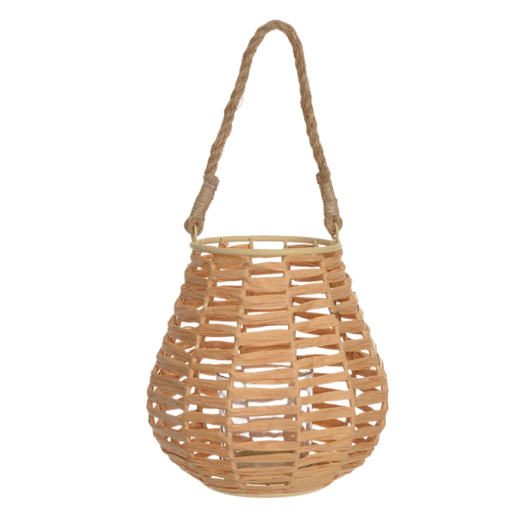 LANTERNA DECORATIVA FIB.PAPEL (NATURAL) 19cm 19d