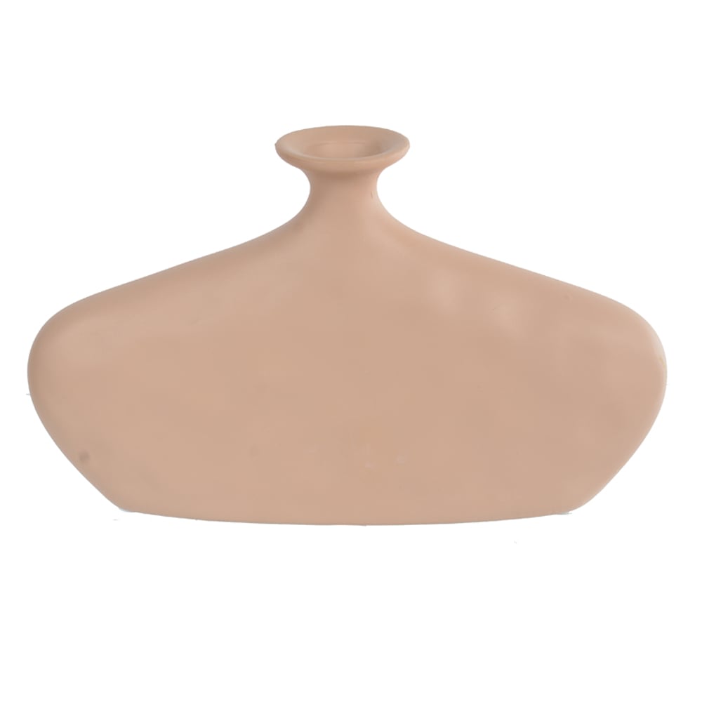 VASO DECORATIVO CERAMICA TERRACOTA (BEGE) 13X22X4,5cm