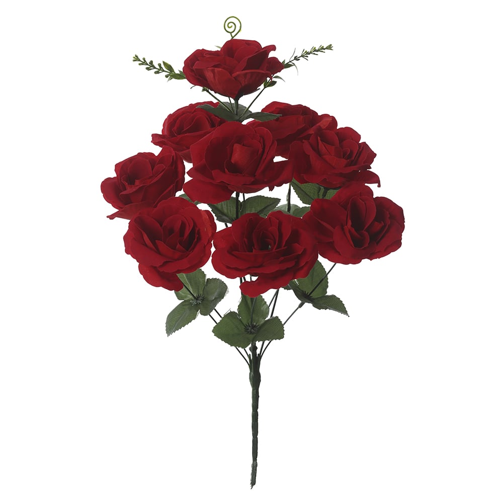 B.ROSA AVELUDADO X9 (VERMELHO) 43cm