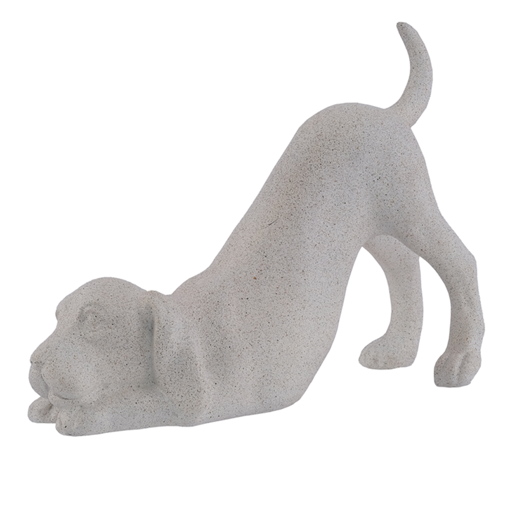 ESCULTURA DECOR POLIRESINA CACHORRO (BRANCO) 17,2X25,8X9,2cm