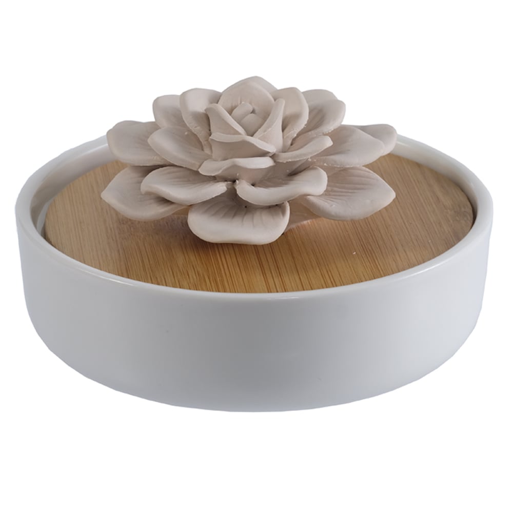 DIFUSOR BAMBOO FLOR PORCELANA (BEGE) 6,5cm 13d