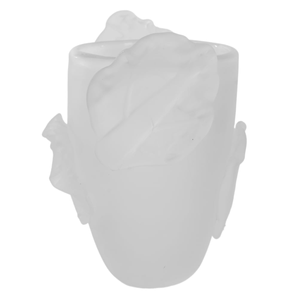 VASO DECORATIVO VIDRO FOLHAS (TRANSPARENTE FOSCO) 26cm 23d