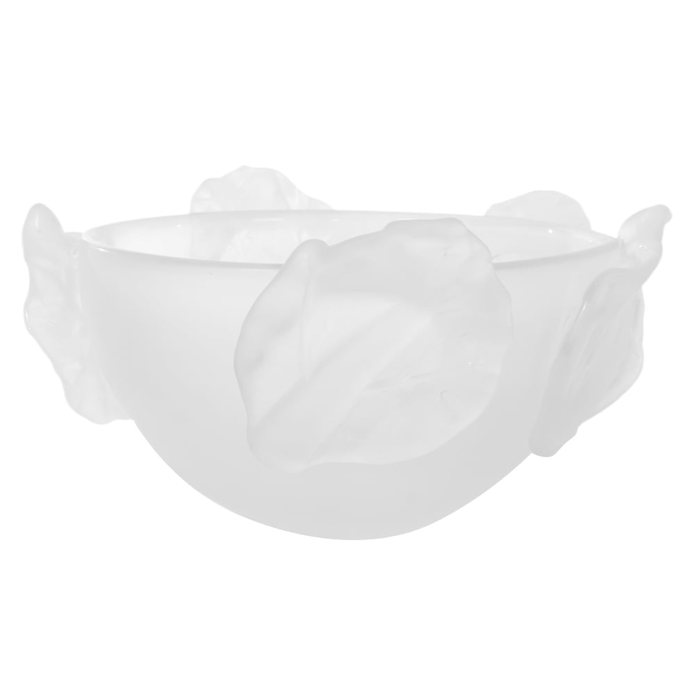 CENTRO DE MESA VIDRO FOLHAS (TRANSPARENTE FOSCO) 18,5cm 33d