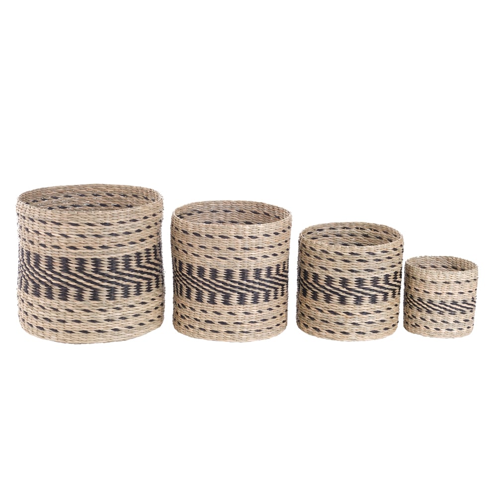 KIT CESTOS FIBRA NATURAL C/4 (NATURAL) 27cm 31d