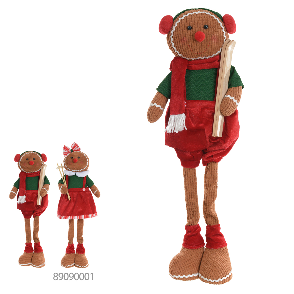 BONECO NATAL MENINO GINGERBREAD EM PE (VERMELHO VERDE) 61cm