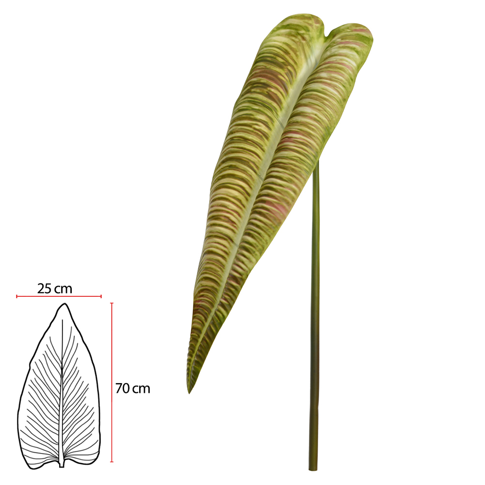 C.FOLHA ANTURIO REI REAL TOQUE (VERDE OUTONO) 81cm