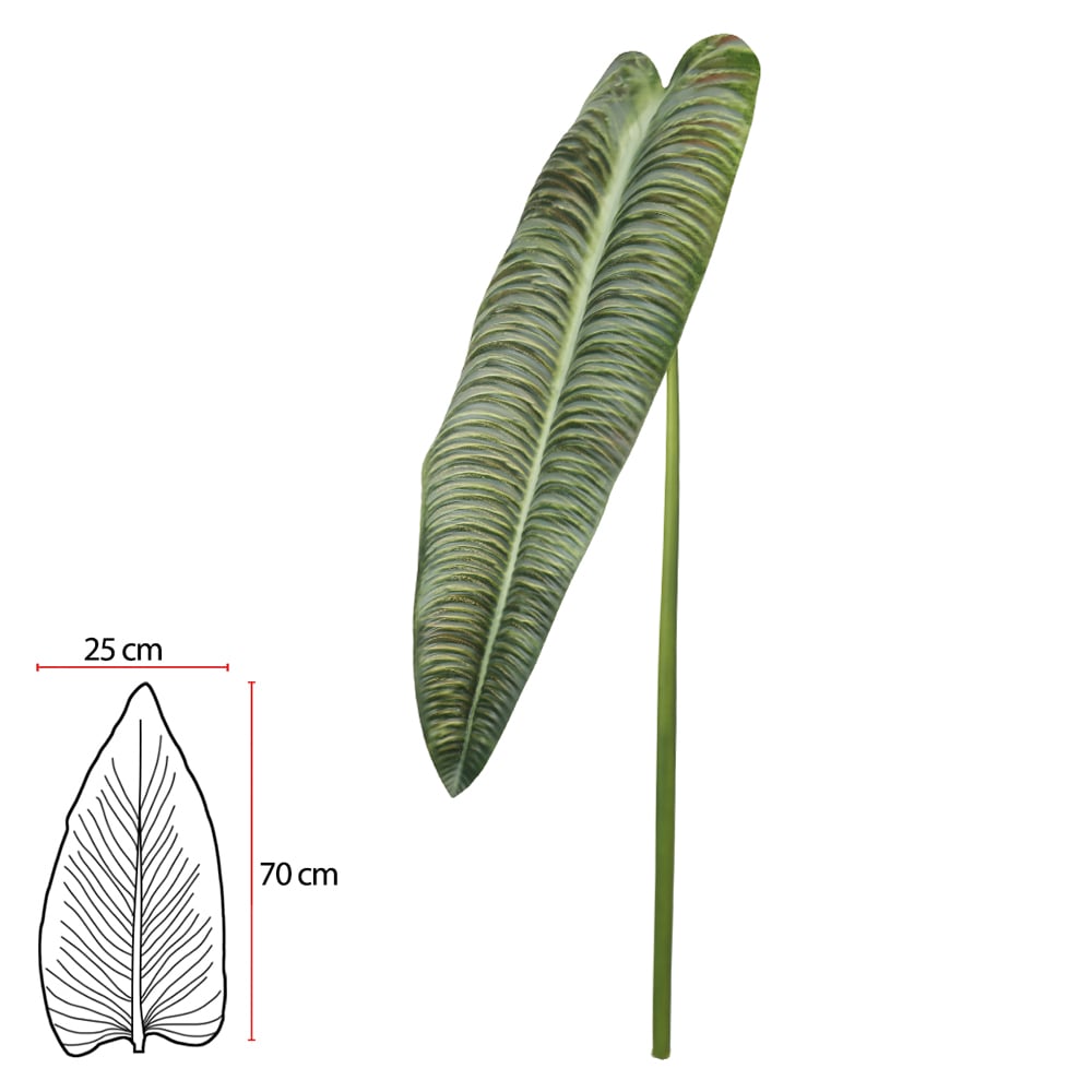 C.FOLHA ANTURIO REI REAL TOQUE (VERDE 2T) 81cm