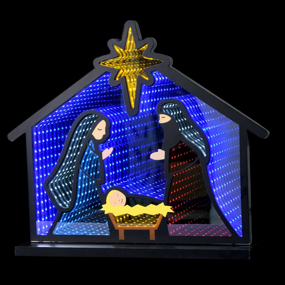 LUZ INFINITA DECOR LED PRESEPIO C/USB (AZUL BRANCO QUENTE) 28,7X33,5X8cm