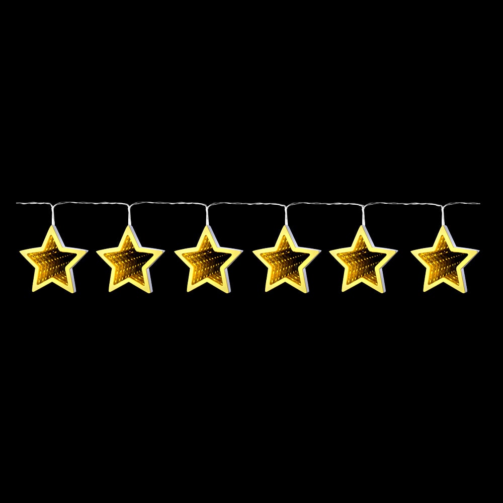 LUZ INFINITA CORDAO DECOR LED ESTRELA C/USB (BRANCO QUENTE) 8,6X70X1,5cm