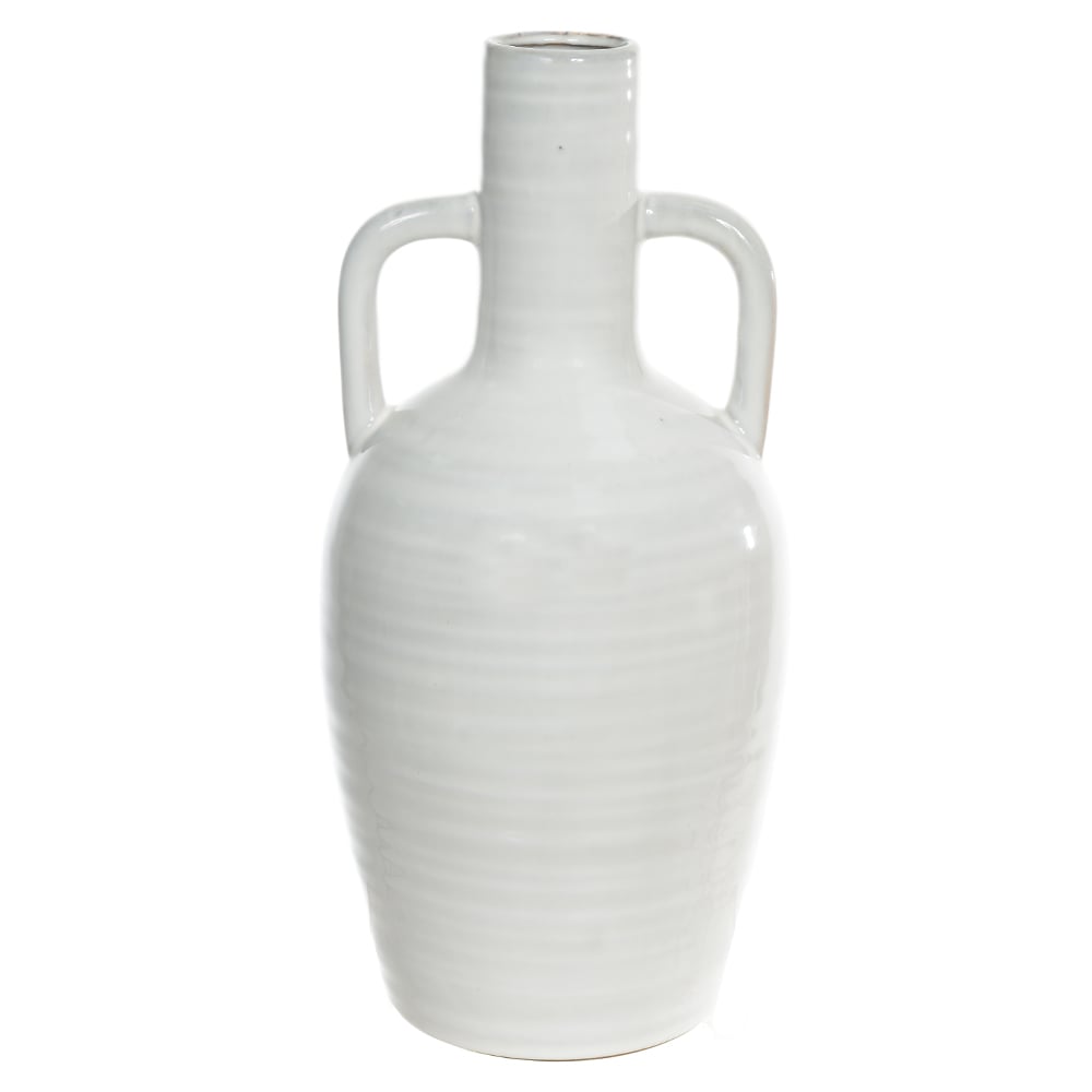 VASO DECORATIVO CERAMICA (BRANCO) 39cm 19d