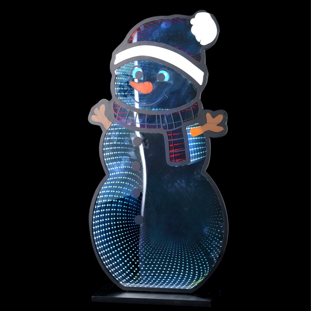 LUZ INFINITA DECOR LED BONECO DE NEVE C/USB (BRANCO VERMELHO) 59,5X29,8X12cm