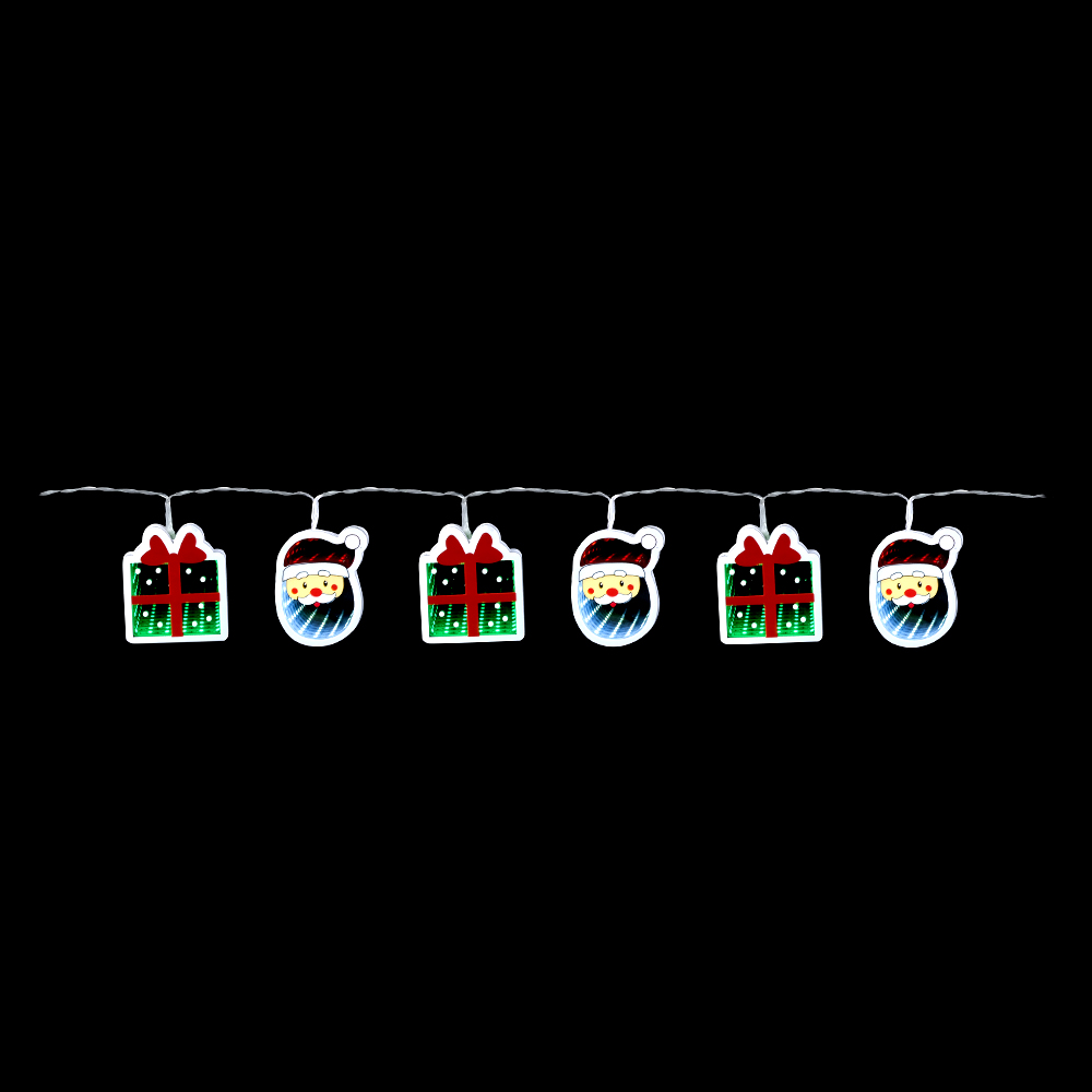 LUZ INFINITA CORDAO DECOR LED PAPAI NOEL PRESENTE C/USB (VERDE VERMELHO) 8,5X70X