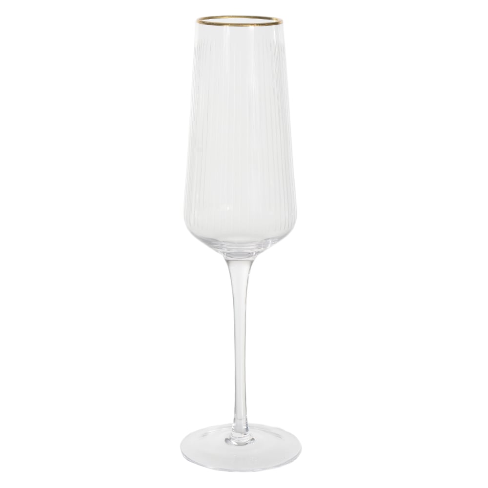 CJ TACAS CHAMPAGNE 310ml 26X7cm C/2 PCS CELEBRAR (TRANSPARENTE BD.DOURADA)