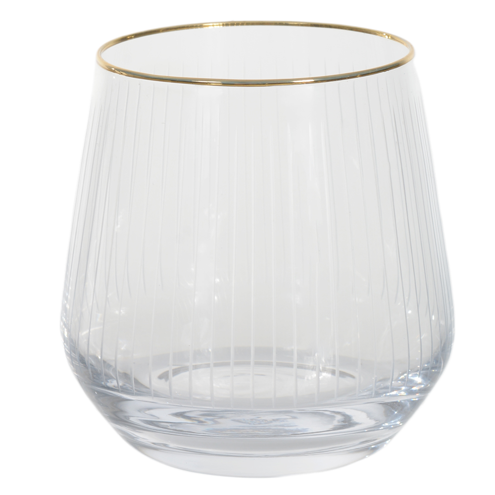 CJ COPOS 420ml 9,5X9,4cm C/2 PCS CELEBRAR (TRANSPARENTE BD.DOURADO)