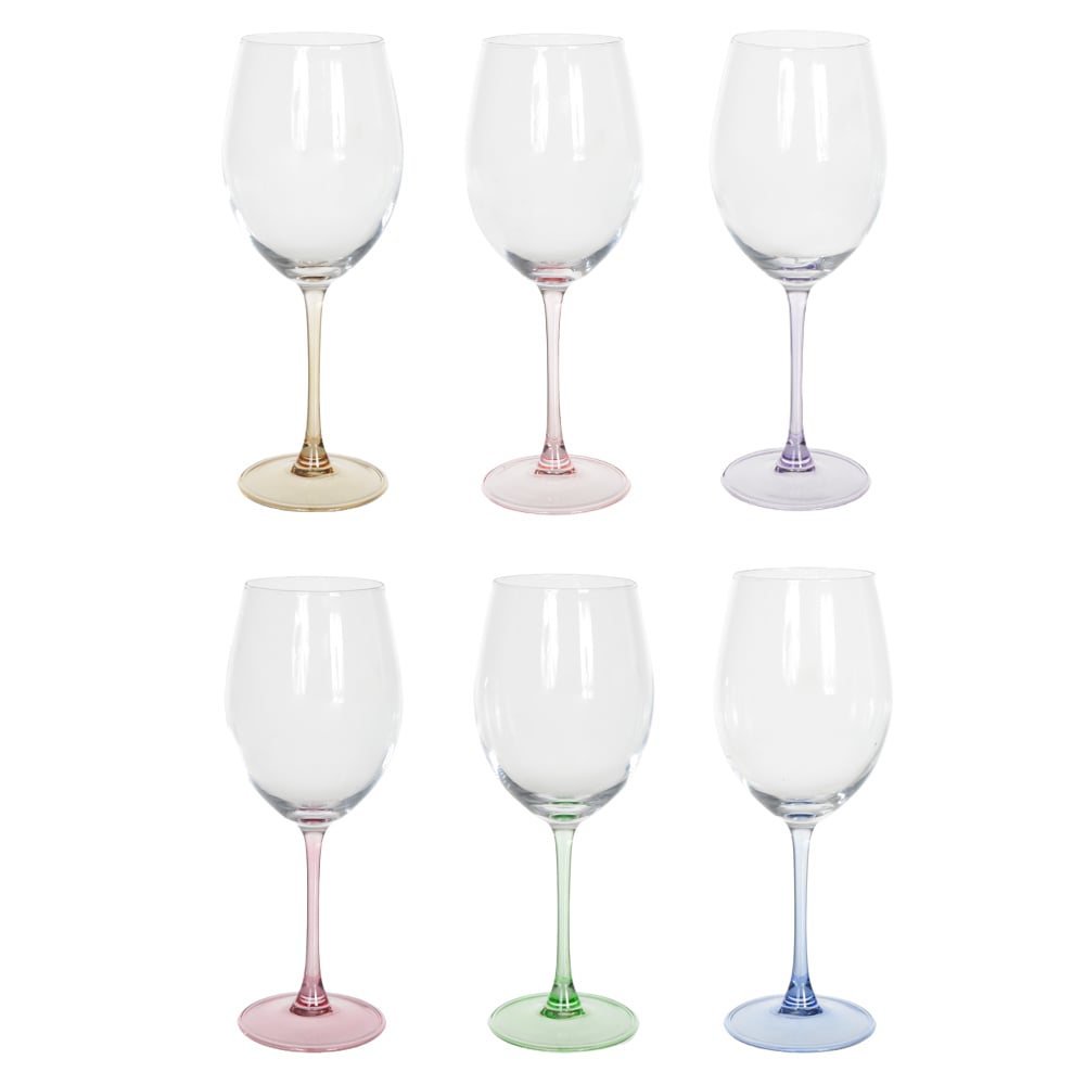 CJ TACAS VINHO 600ml 25X9,5cm C/6 PCS COLORS (COLORIDO)