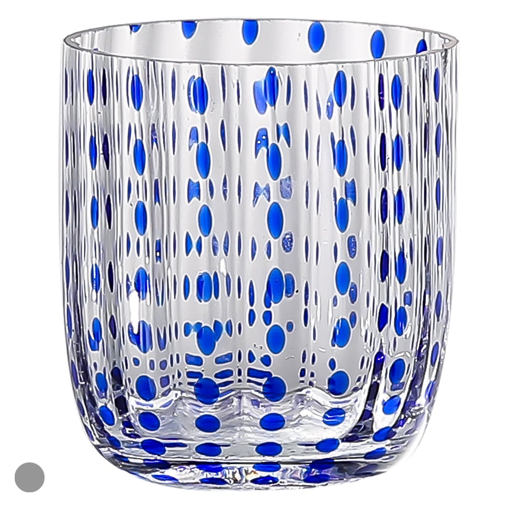 CJ COPO 350ml 9X8,5cm C/2 PCS ROUTE (TRANSPARENTE AZUL)