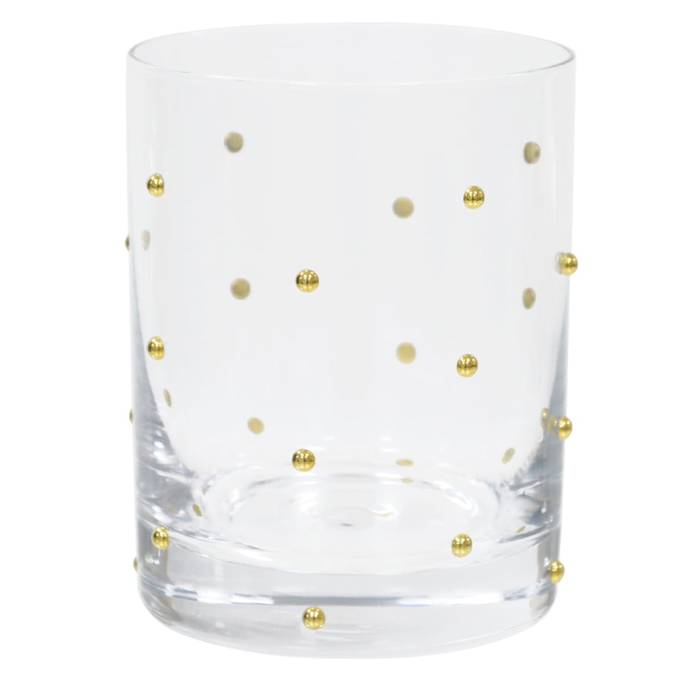 CJ COPO 390ml 10,3X8cm C/4 PCS DOTS (TRANSPARENTE)