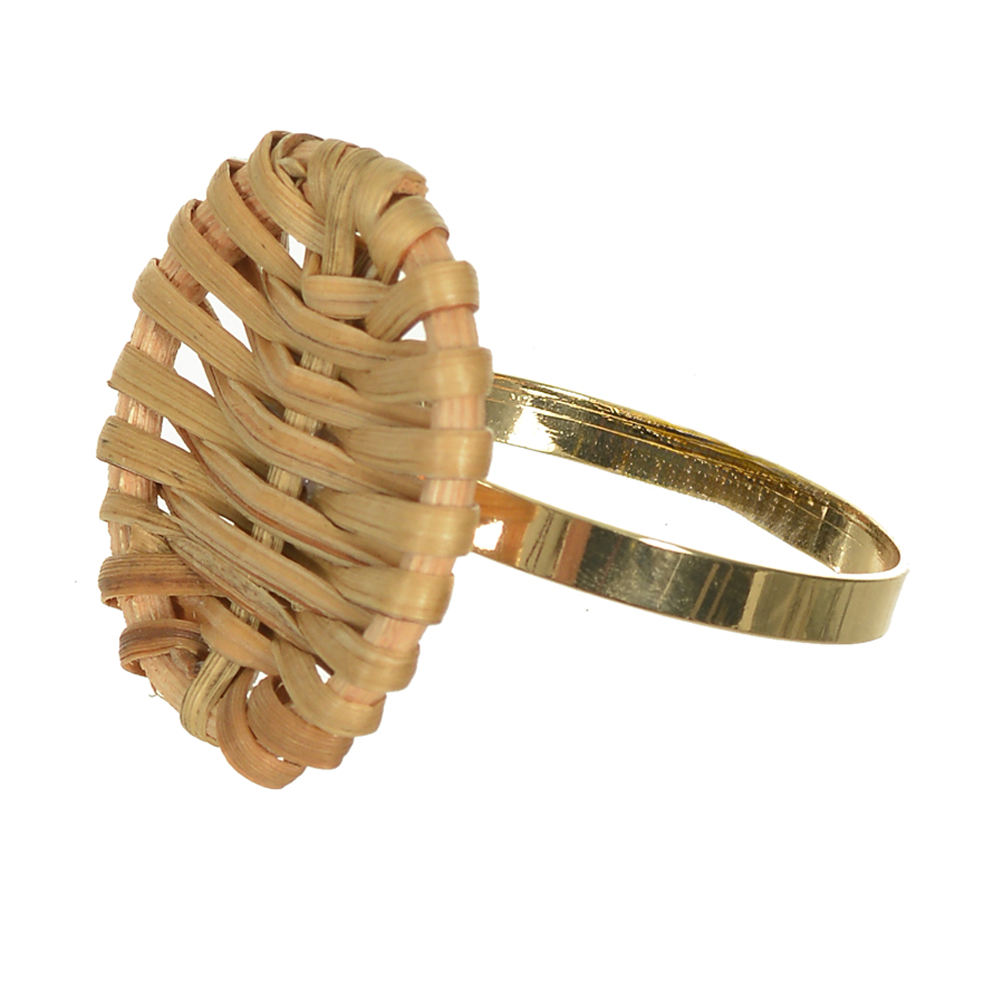 PORTA GUARDANAPO RATTAN C/4 PCS (BEGE)