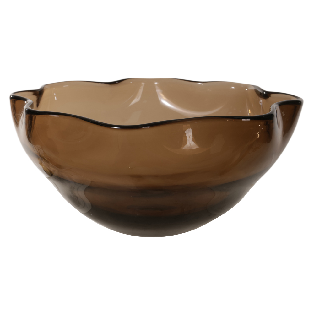 CENTRO DE MESA VIDRO ORGANICO (MARROM) 14,5cm 31d