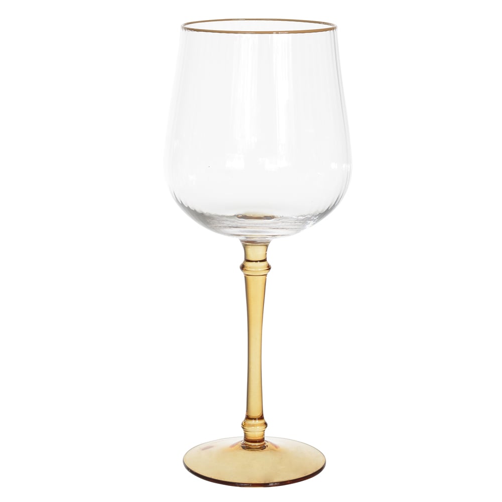 CJ TACAS VINHO TINTO 630ml 24X10cm C/4 PCS CANELADO CLASSIC COLORS (AMBAR)