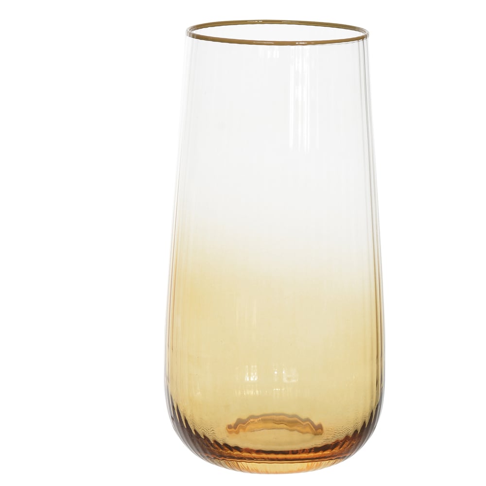 CJ COPOS 560ml 15,4X7,7cm C/4 PCS CANELADO CLASSIC COLORS (AMBAR)