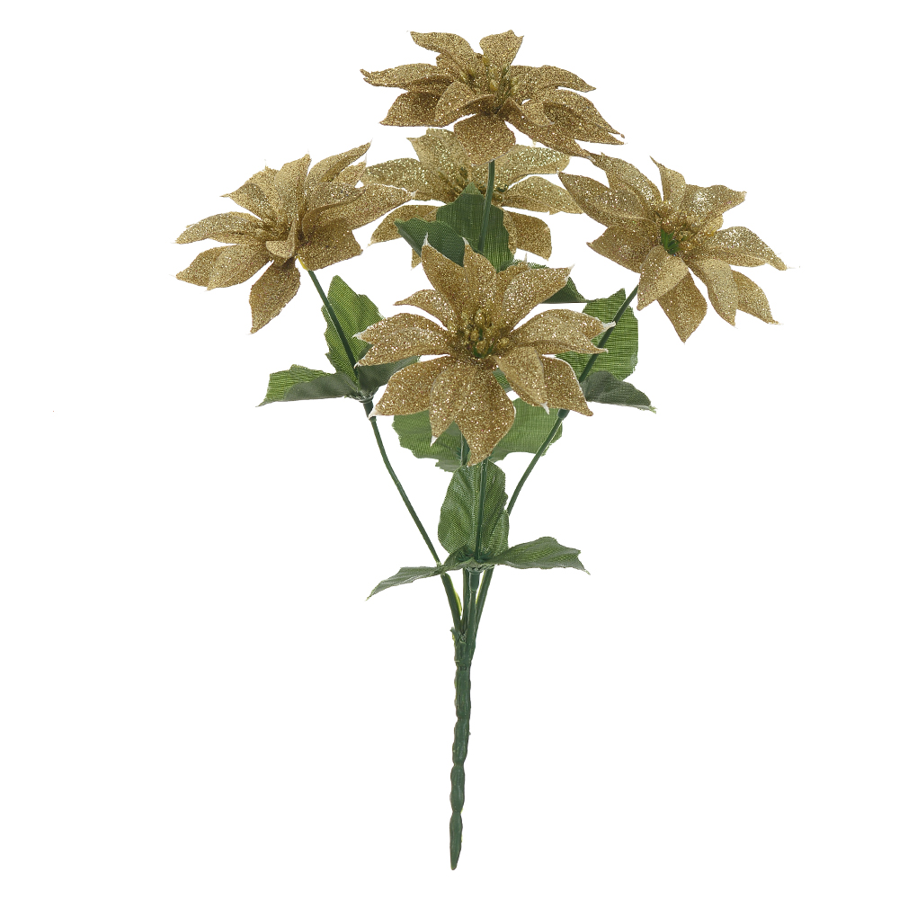 H.BICO PAPAGAIO NATAL C/GLITTER X5 (DOURADO) 30cm 9d