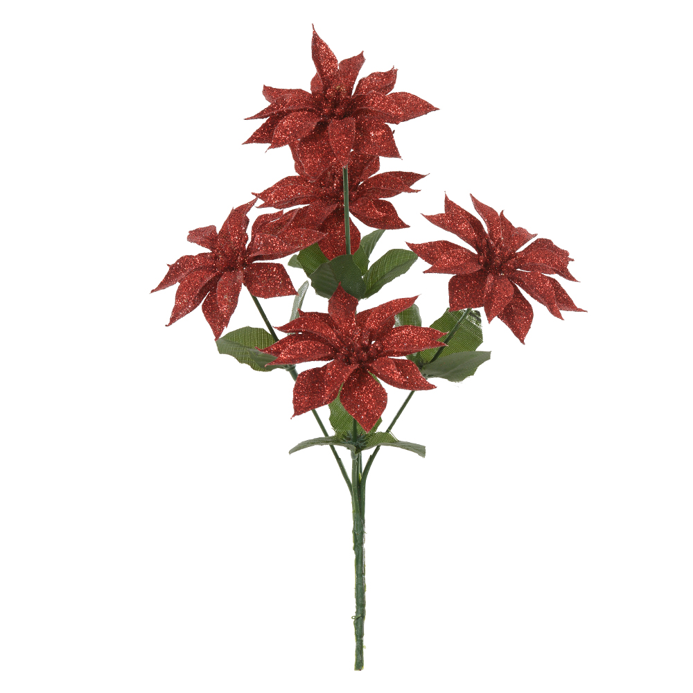 H.BICO PAPAGAIO NATAL C/GLITTER X5 (VERMELHO) 30cm 9d