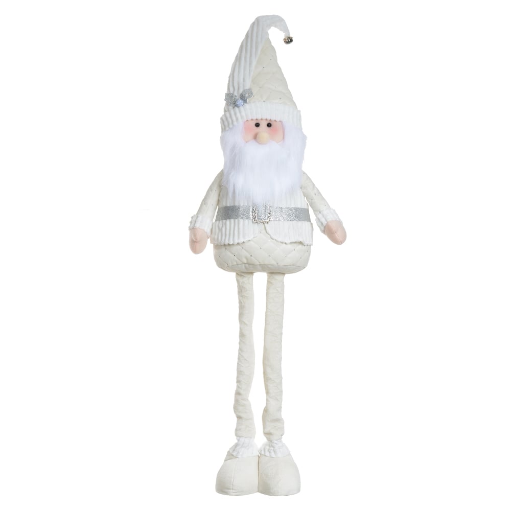 BONECO NATAL PAPAI NOEL EM PE (BRANCO PRATA) 1mX36cm