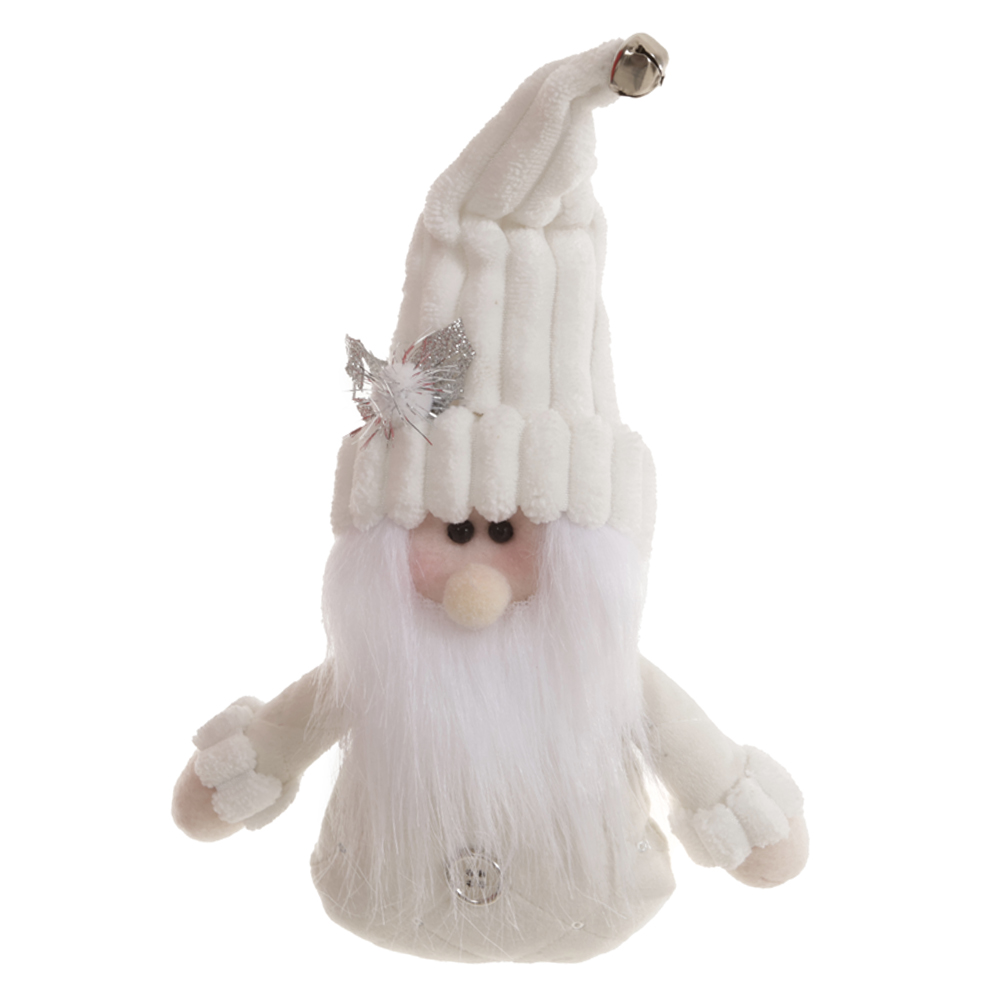 ENFEITE NATAL PAPAI NOEL (BRANCO PRATA) 20X12cm