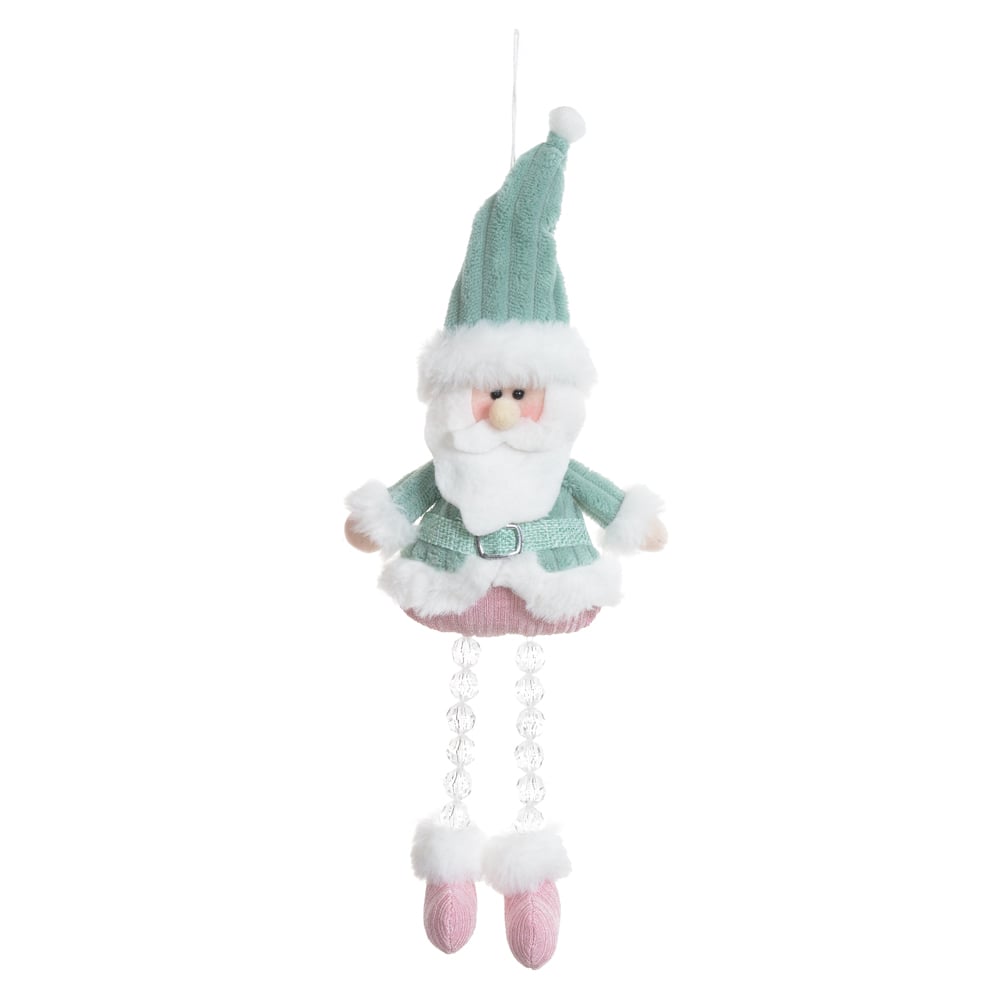 BONECO NATAL PAPAI NOEL (VERDE ROSA) 36X16cm