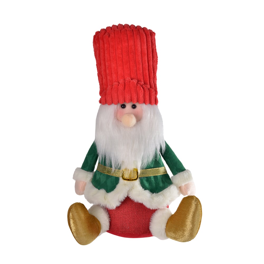 BONECO NATAL PAPAI NOEL SENTADO (VERMELHO VERDE) 40X25cm