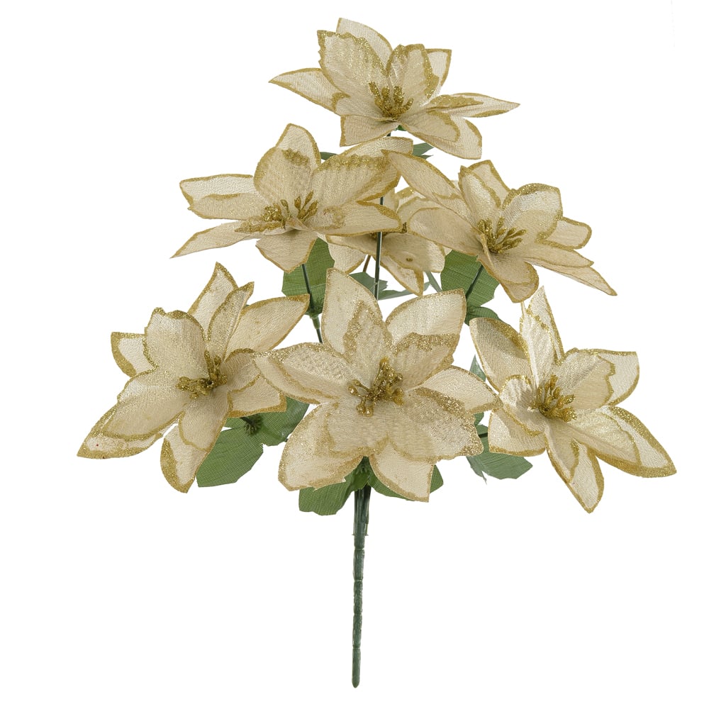 H.BICO PAPAGAIO NATAL C/GLITTER X7 (DOURADO) 30cm 14d