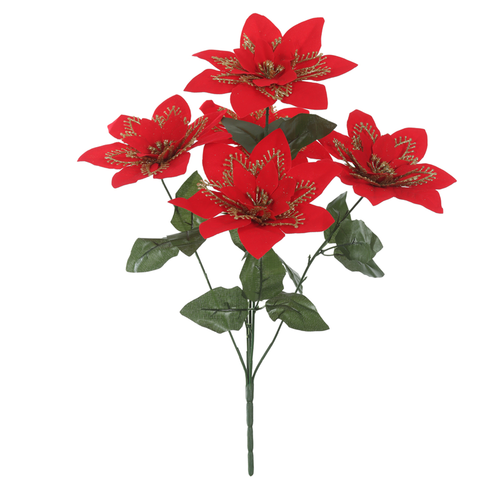 B.BICO PAPAGAIO AVELUDADO NATAL C/GLITTER X5 (VERMELHO) 45cm 20d