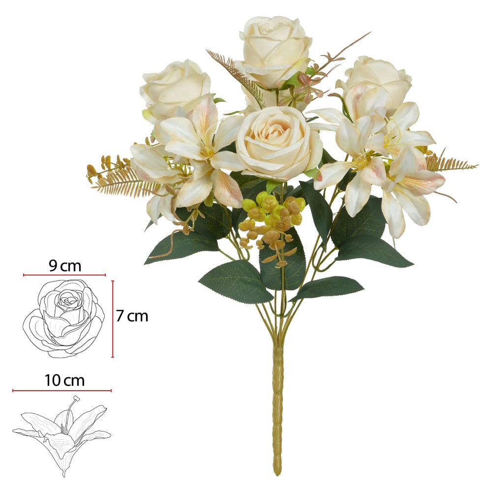B.ROSA LIRIO X7 (CREME) 44cm